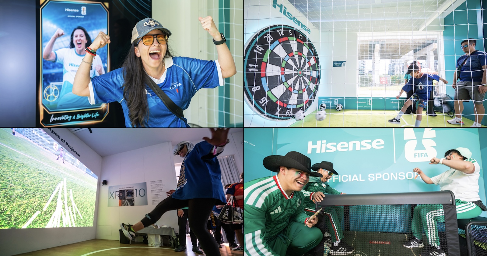 Inside Hisense's sports marketing activation — Champion Frame portraits, football darts, and product-driven play.