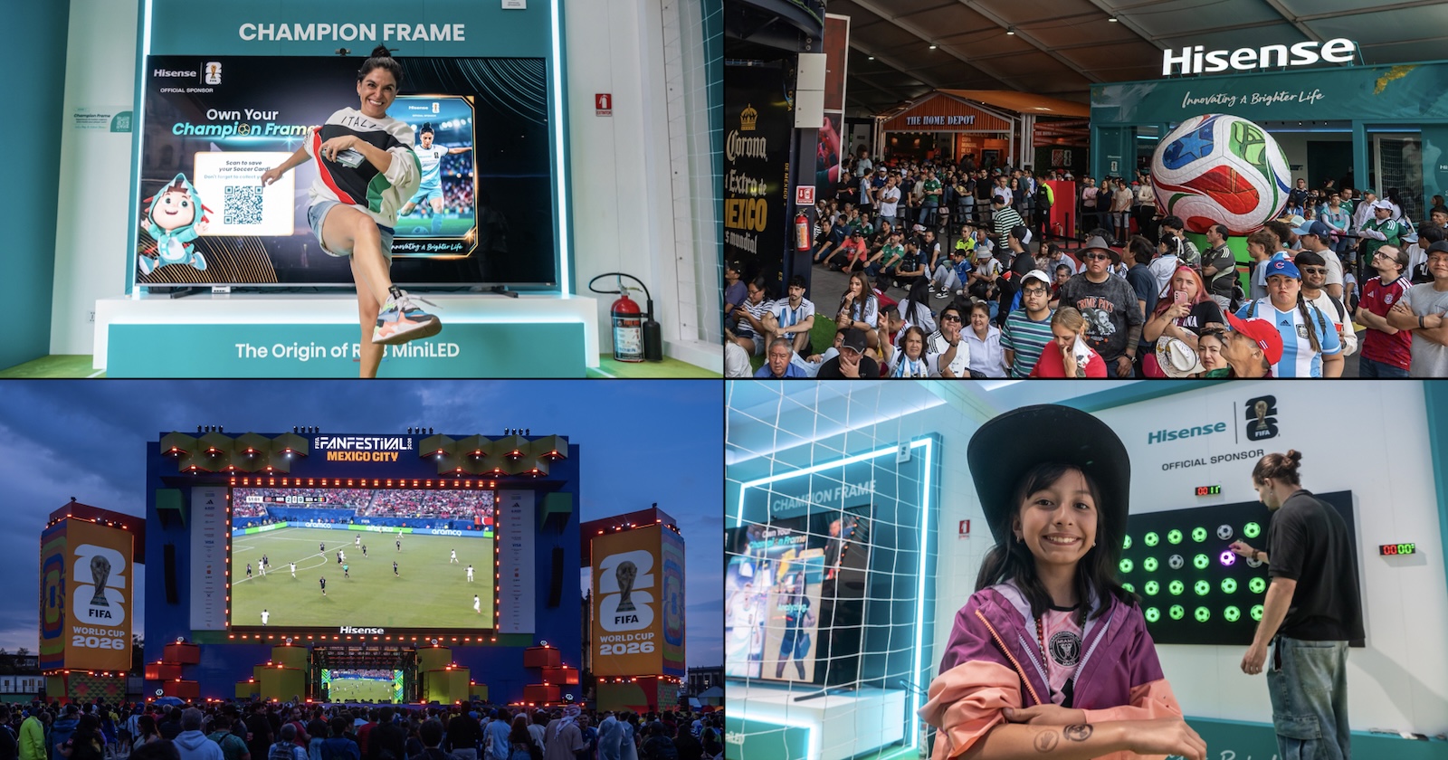 LA28 Olympic marketing agency:
Hisense sports sponsorship activation engaging football fans at the FIFA World Cup 26 Fan Festival.