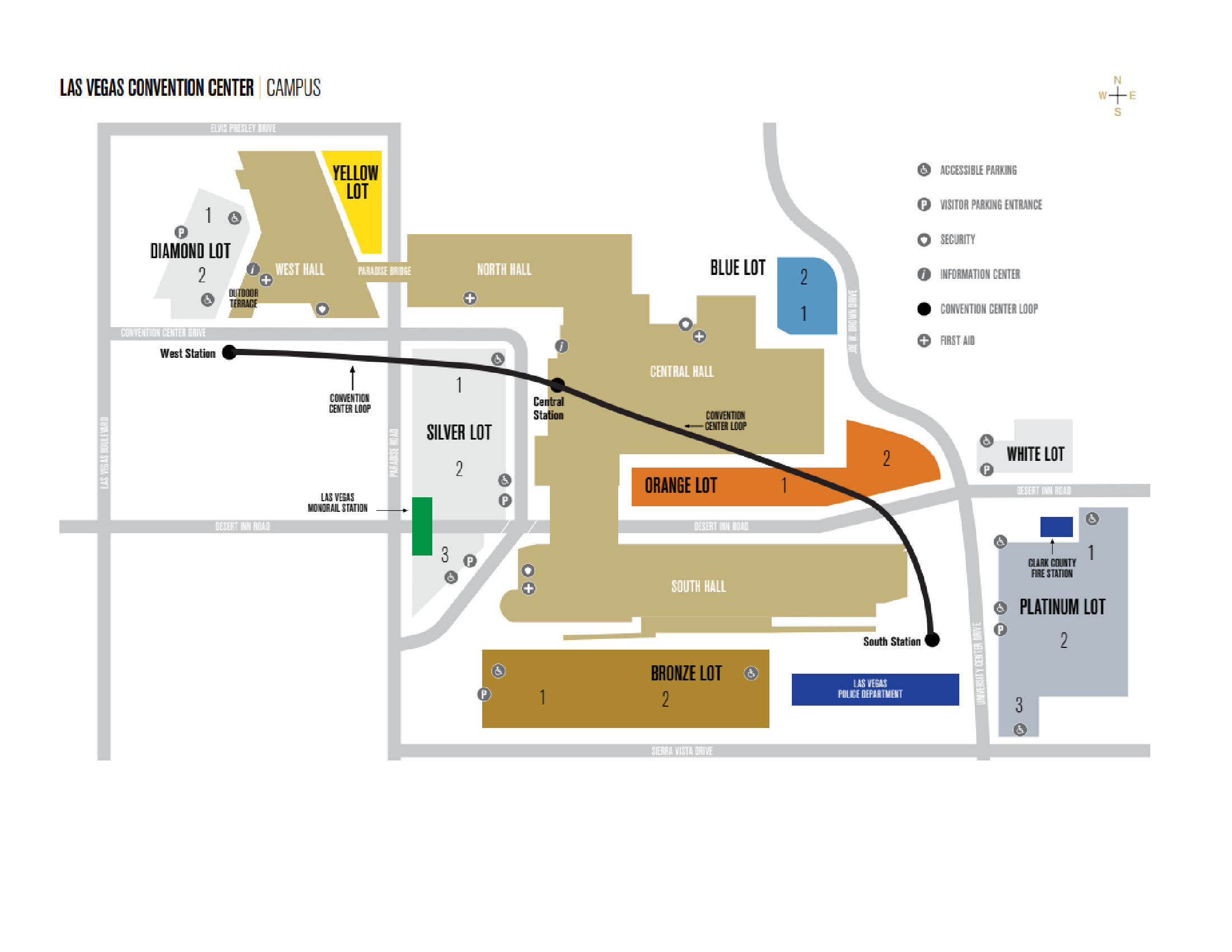 LVCC las vegas convention center parking lot map