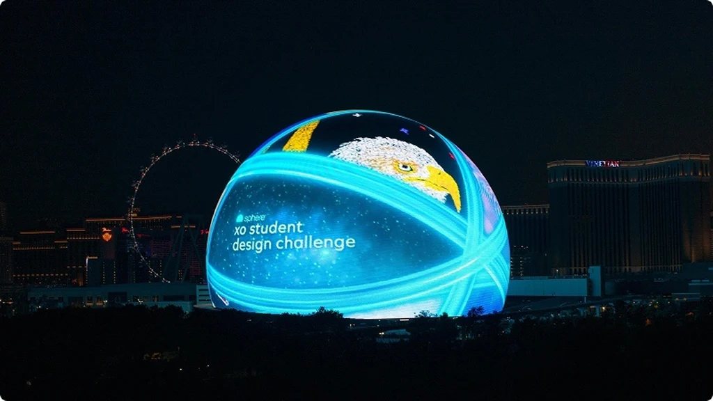 las vegas sphere at night