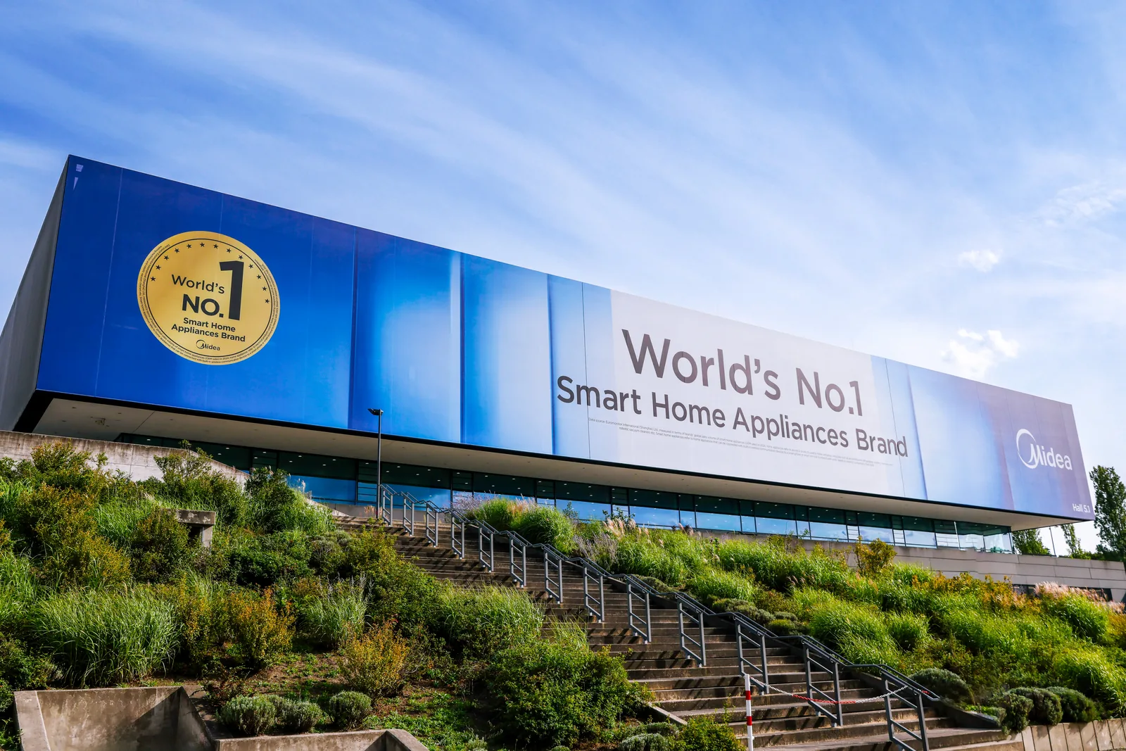 Midea IFA 2025 sponsorship out-of-home branding at Messe Berlin, part of EIDETIC's IFA sponsorship package
