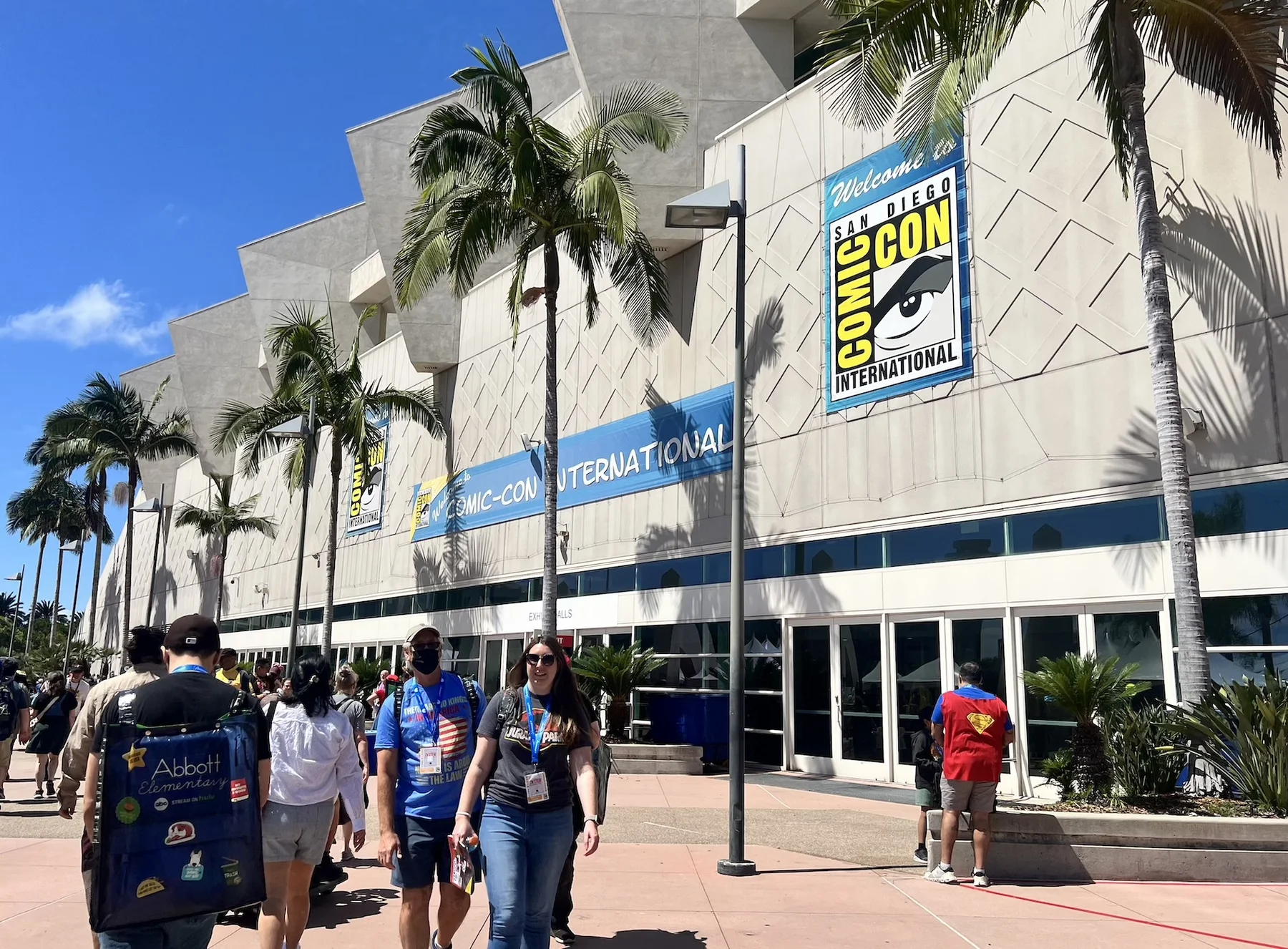 San Diego Convention Center exterior with San Diego Comic-Con International signage